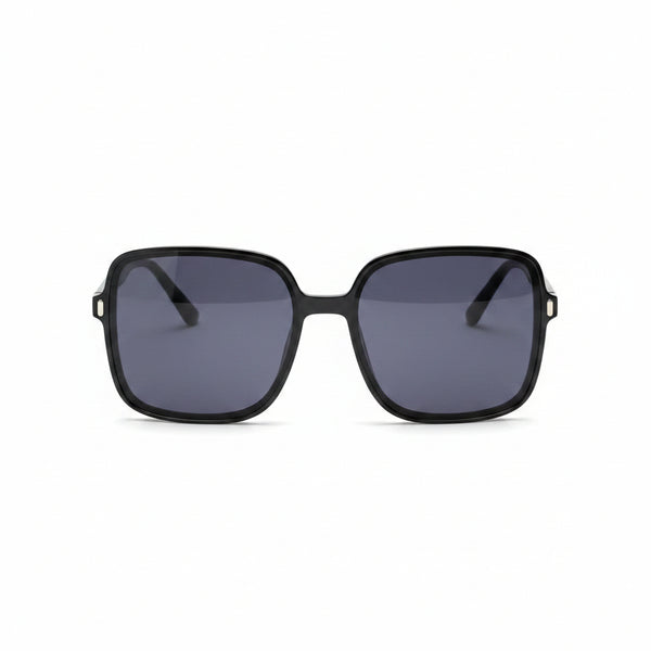 www.bhplus.shop black square frame sunglasses with dark lenses and thick acetate arms.