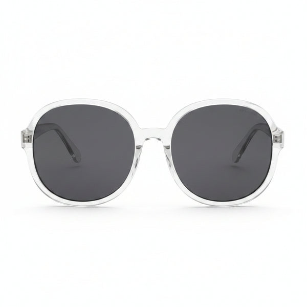 www.bhplus.shop clear frame oversized sunglasses with dark grey lenses