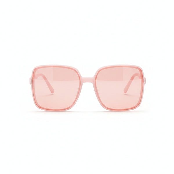 www.bhplus.shop pink oversized square sunglasses with tinted lenses.