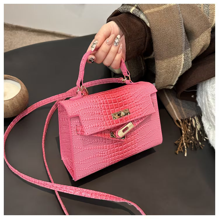 حقيبة جلد التمساح فخمة