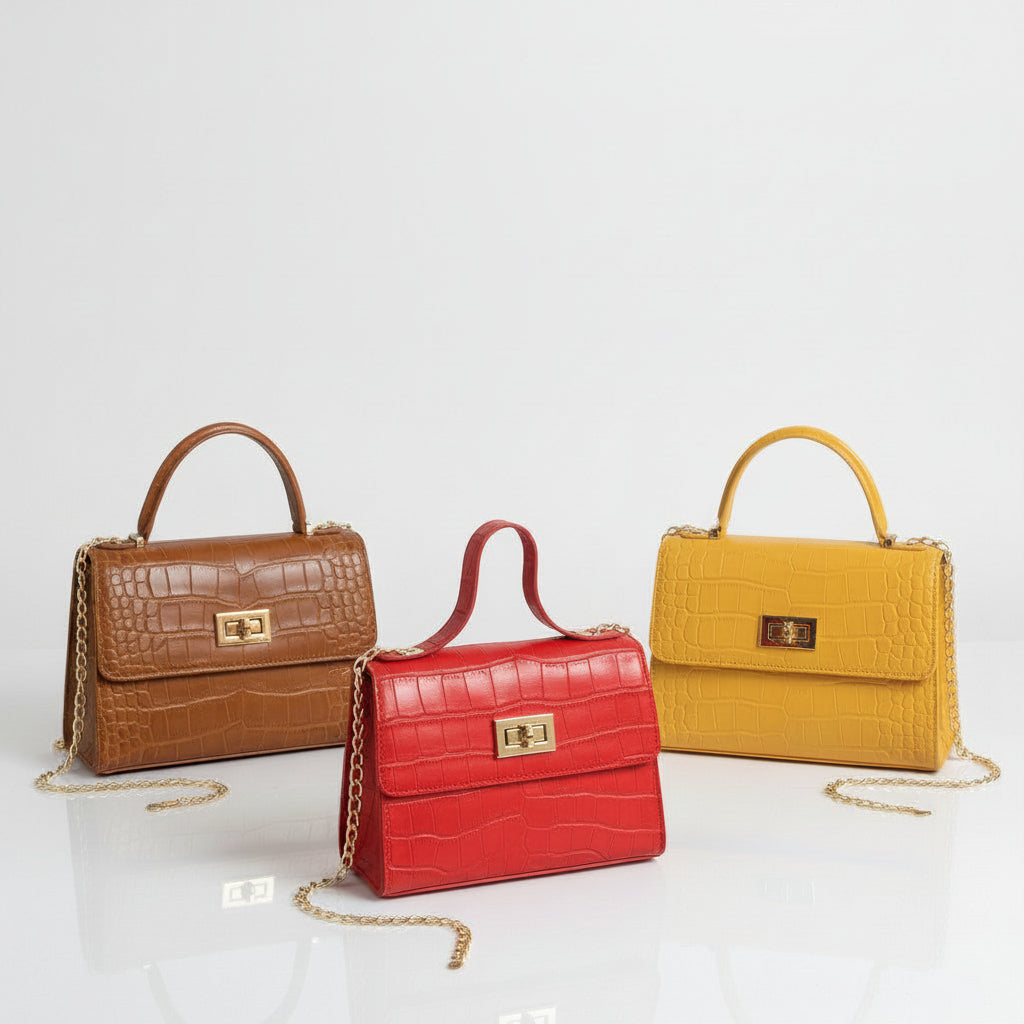 Women's small soft leather handbag