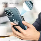 Transparent iPhone case with a screen protector and a hand grip