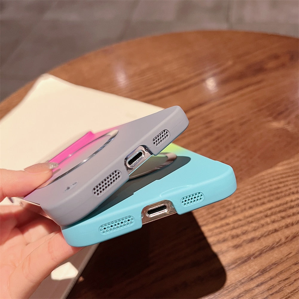 Ultra Thin Borderless Magnetic Magsafe Charging Case For iPhone 13 Pro 14 Pro Max 12 Gradient Color Hard Cover For iPhone 14 Pro