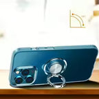 Transparent iPhone case with a screen protector and a hand grip