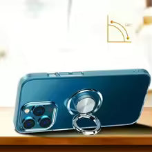 Transparent iPhone case with a screen protector and a hand grip