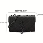 حقيبة كروس بودي RVMT بسلسلة معينية - حقيبة كتف قابلة للتعديل بإغلاق مشبك، مناسبة للمناسبات العادية والمسائية - تفاصيل سلسلة أنيقة و PVC