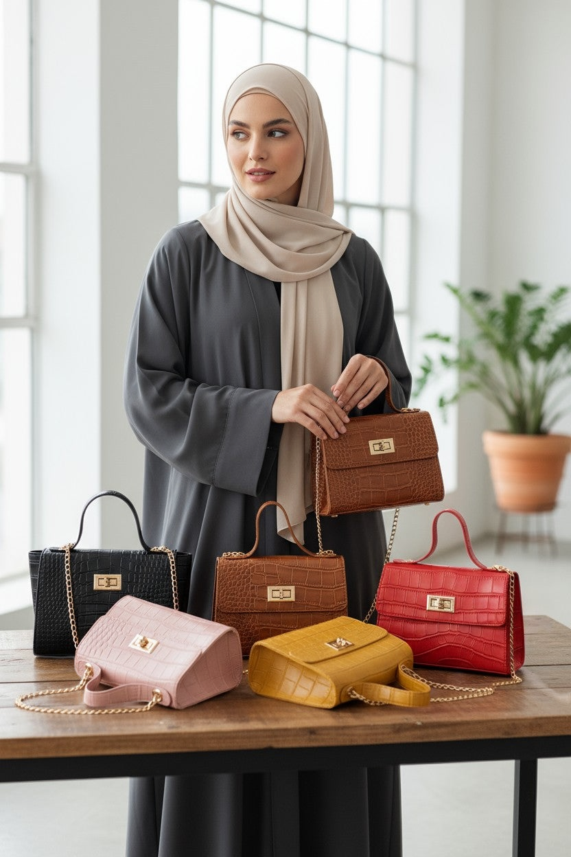 حقيبة يد نسائية صغيرة من الجلد الناعم