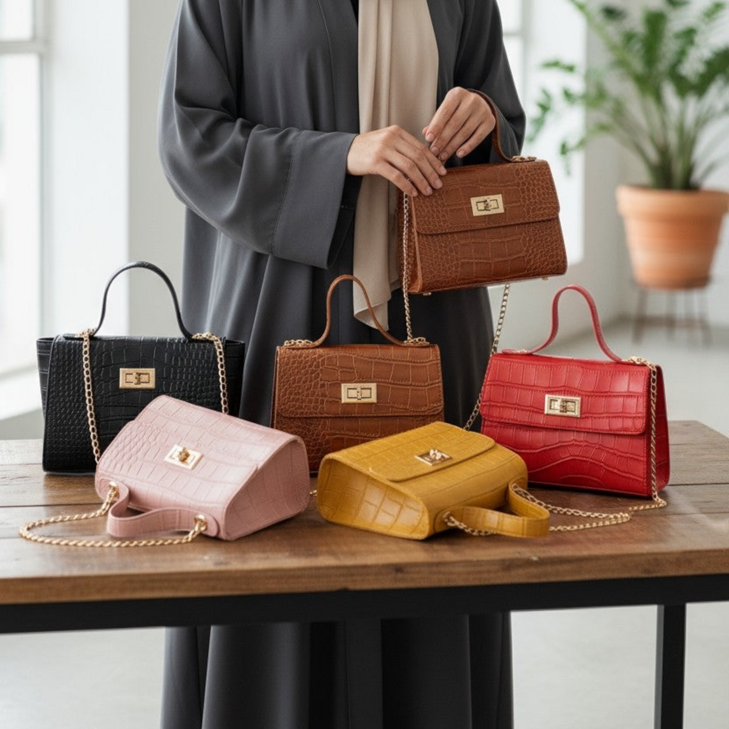 Women's small soft leather handbag