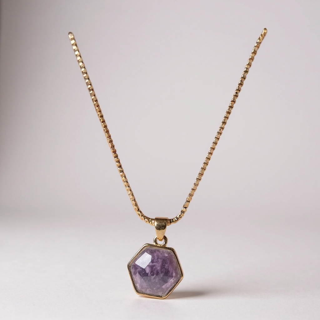 سلسلة الحجر مطلية ذهب