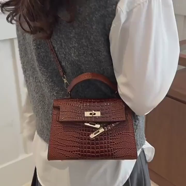 حقيبة جلد التمساح فخمة