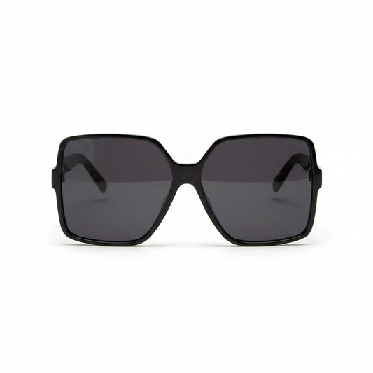 www.bhplus.shop black oversized square frame sunglasses with dark lenses.