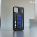 www.bhplus.shop black phone case with blue grip, power bank, and stand. Features industrial design.