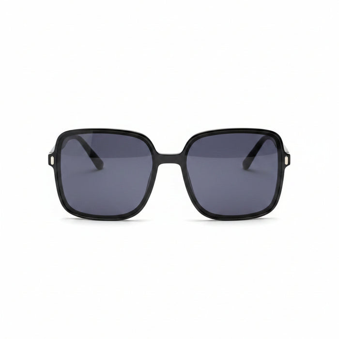 www.bhplus.shop black square frame sunglasses with dark lenses and thick acetate arms.