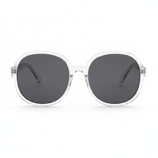 www.bhplus.shop clear frame oversized sunglasses with dark grey lenses