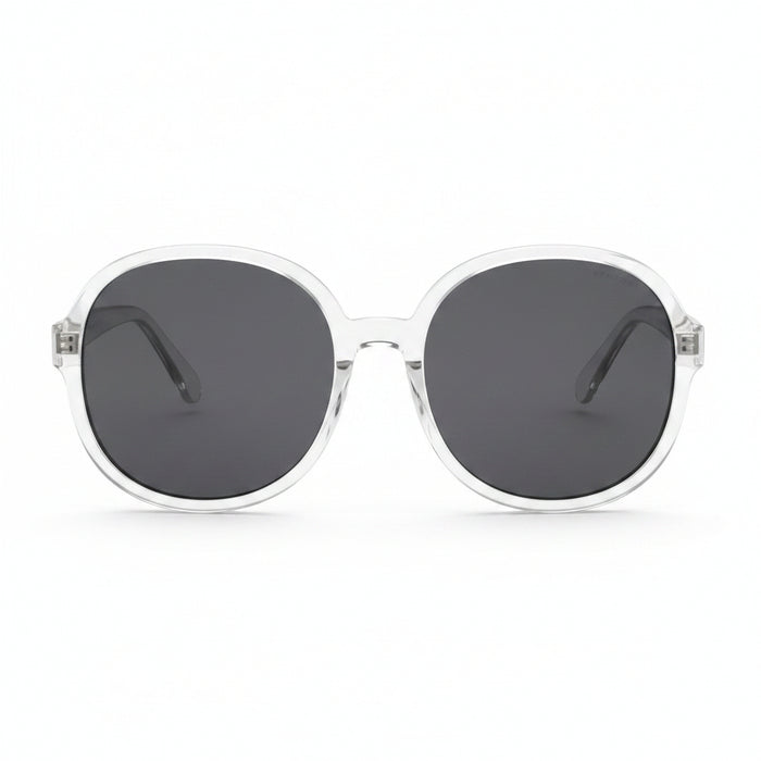 www.bhplus.shop clear frame oversized sunglasses with dark grey lenses