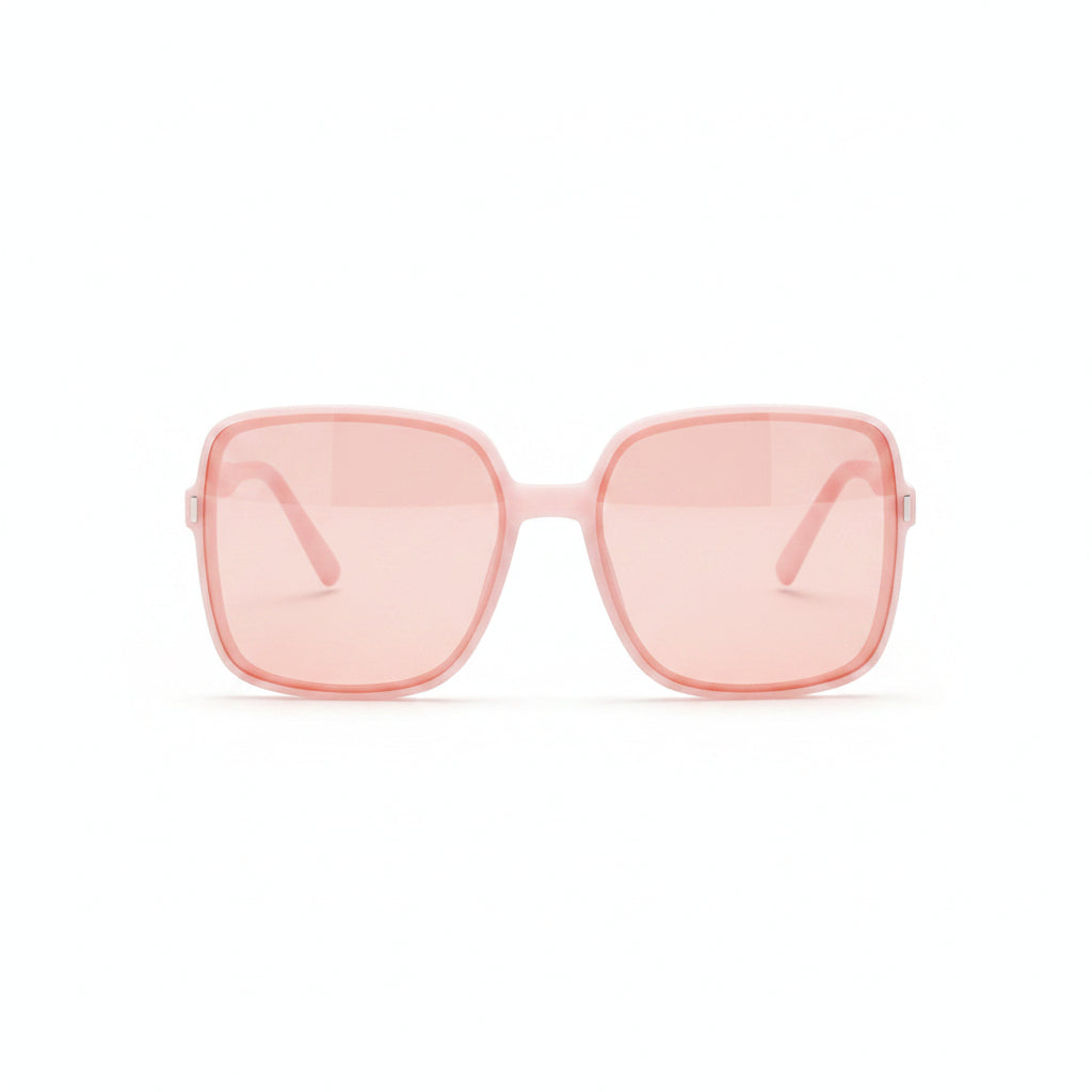 www.bhplus.shop pink oversized square sunglasses with tinted lenses.