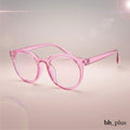 www.bhplus.shop pink round frame computer glasses for blue light protection