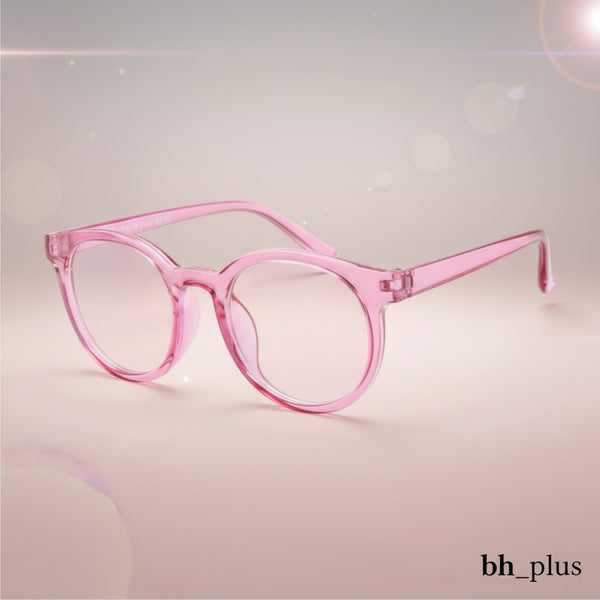 www.bhplus.shop pink round frame computer glasses for blue light protection