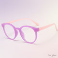 www.bhplus.shop purple and pink round computer glasses for blue light protection.