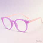 www.bhplus.shop purple and pink round computer glasses for blue light protection.