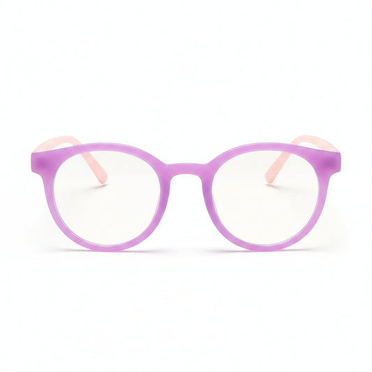 www.bhplus.shop purple and pink round computer glasses for blue light protection.
