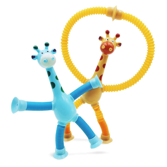 Children Suction Cup Toys Pop Tubes Stress Relief Telescopic Giraffe Fidget Toy Sensory Bellows Anti-stress Squeeze Kid Boy Girl