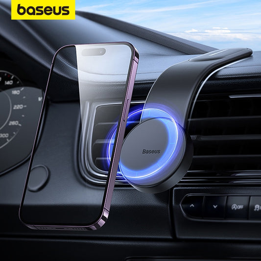 Baseus Magnetic Car Mobile Phone iPhone Holder Easy Paste Mount Stand Phone Holder for iPhone 12 13 14 Dashborad Center Console