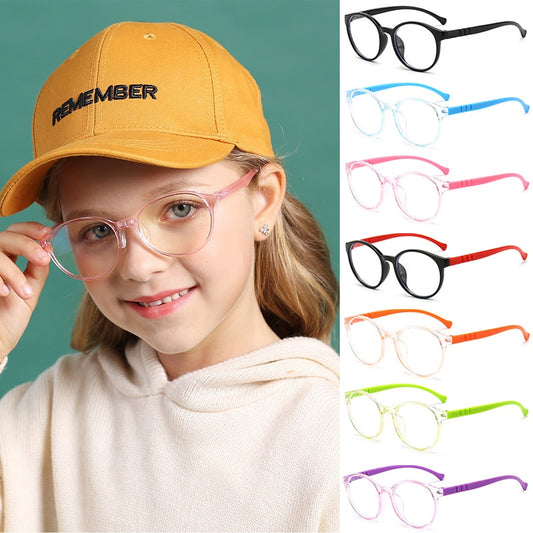 Blue Light Blocking Glasses for Kids Computer Glasses Silicone Frame Clear Lens Girl Boy Video Gaming Children Safety Eyewear
