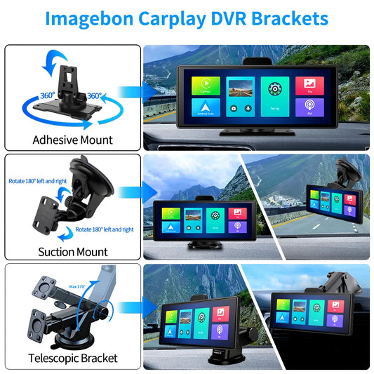 Imagebon Car DVR Holder 3M Sticker Base Suction Cup Mount Long Arm Telescopic Bracket Rotatable Dash Cam Bracket Car Accessories